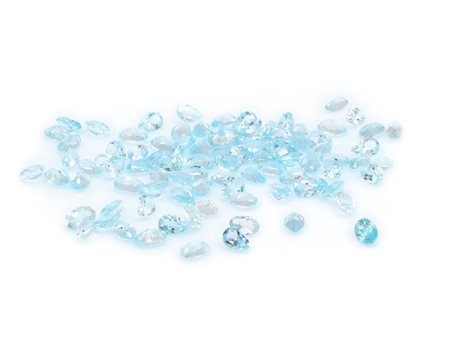 Lotto misto di topazi blu, forma ovale e a goccia, misure  8x6 mm