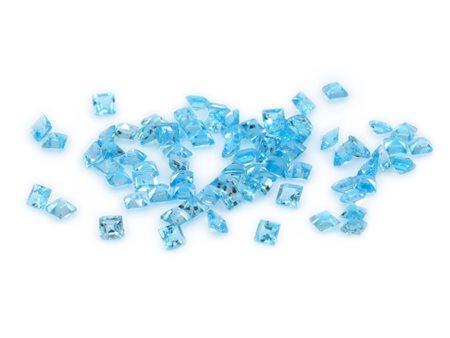 Lotto topazi blu, forma quadrata, misure 3.5x3.5 mm