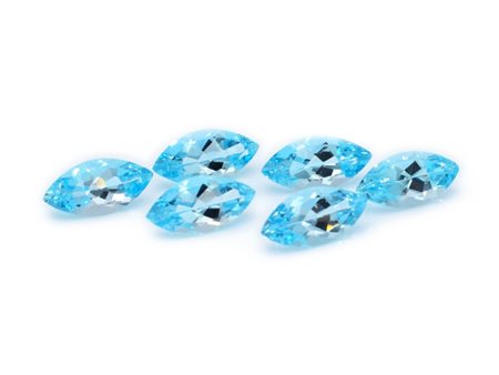Lotto di topazi blu, taglio marquise, misure 10x20