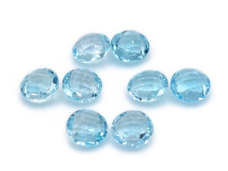 Lotto topazi blu, forma rotonda, misura diametro 12  mm