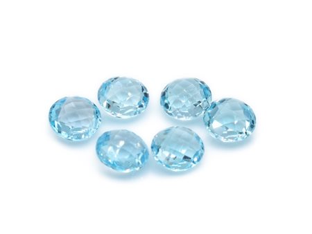 Lotto topazi blu, forma rotonda, misura diametro 12  mm