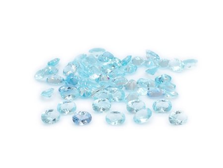 Lotto topazi blu, forma ovale, misure 8x6 mm