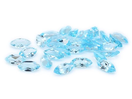 Lotto topazi blu, taglio marquise, misure 6x12 mm