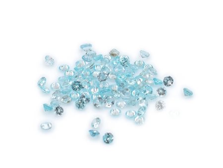 Lotto topazi blu, taglio brillante, misure diametro 3.5 mm