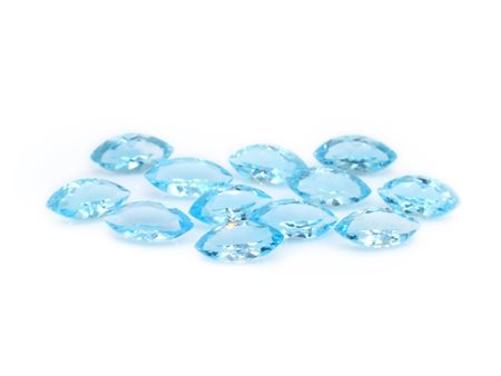 Lotto topazi blu, taglio marquise misure 7x14 mm