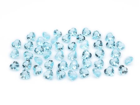 Lotto topazi blu, taglio cuore, misure  8x8 mm