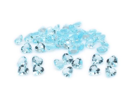 Lotto topazi blu, taglio cuore, misure  8x8 mm