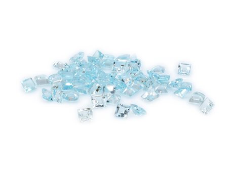 Lotto topazi blu, taglio princess, misure 4x4 mm