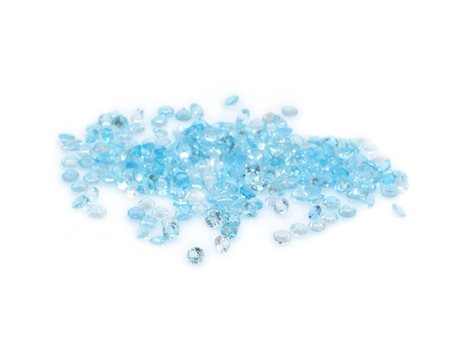 Lotto topazi gradazione di blu, forma rotonda, misura diametro 3 mm