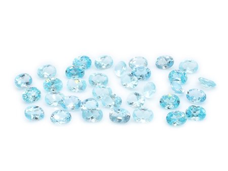 Lotto topazi blu, forma ovale, misure 8x16 mm