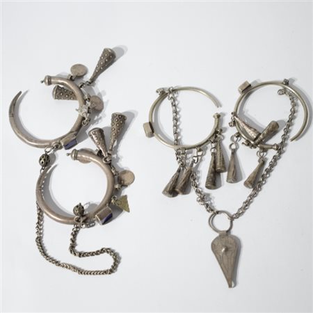 Two pairs of silver earrings