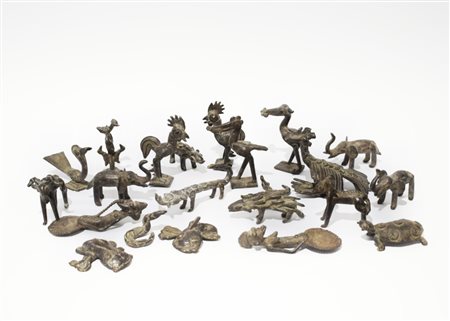 Twenty-two African Akan bronze weights abrammuo