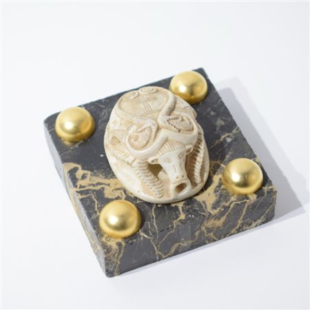 Evocative Grand Tour press papier with Egyptian scarab