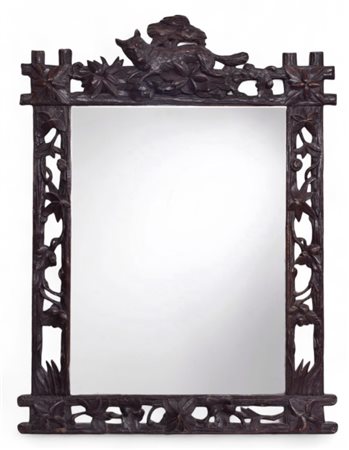 A fine and large 'Black forest' frame and mirror