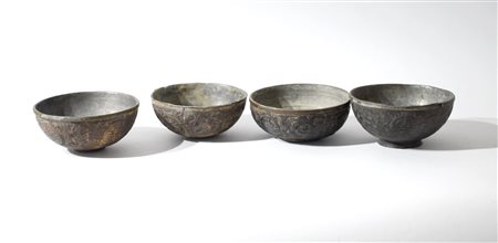 Four Chinese coconut bowls