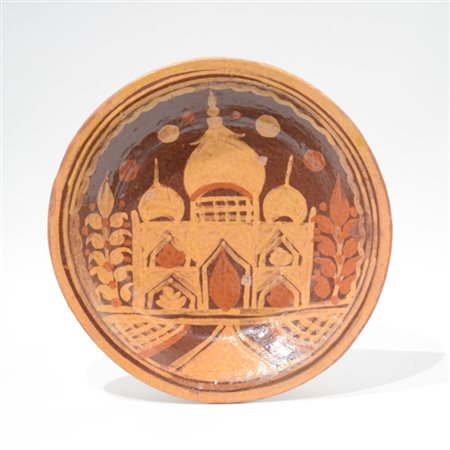 Glazed votive plate