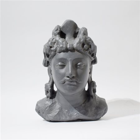 Bodhisattva head, cast from a Gandharan sculpture