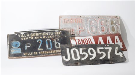 Four Argentinean car number plates