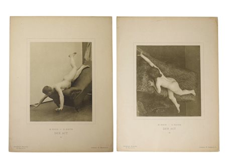 Two photographic plates of artistic nude, M. Koch & O. Rieth, 'Der Act'