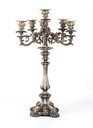 L. JANESICH Candelabro italiano in argento Trieste, fine XIX secolo Altezza x...