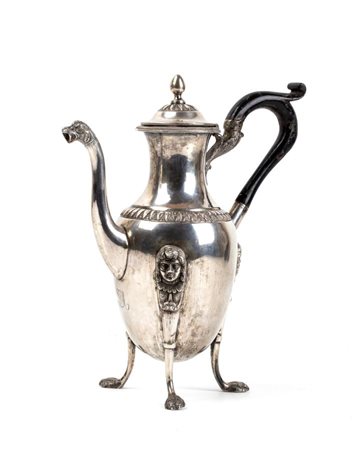 Caffettiera italiana in argento Napoli, 1809-1824 Altezza x larghezza x...