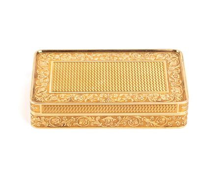 Tabacchiera francese in oro Parigi, 1819-1838 Altezza x larghezza x...