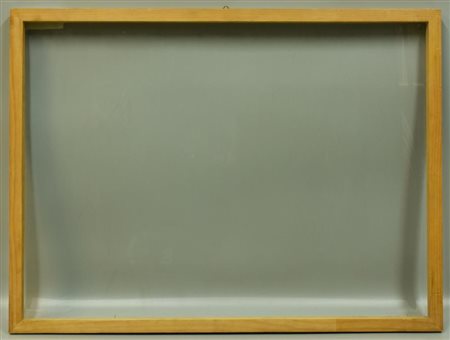 CORNICE IN LEGNO completa di vetro , cm 60x79,5, luce cm 55,5x75,5 Graffi e...