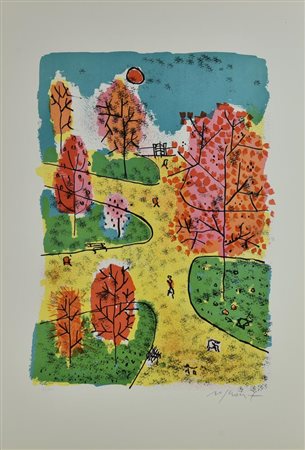 Franco Rognoni SENZA TITOLO litografia, cm 70,5x49,5; es. 53/100 firma e...