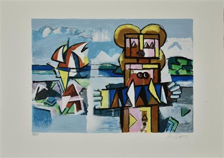 Ibrahim Kodra FISARMONICA E VELINO serigrafia materica, cm 50x70; es. 99/150...