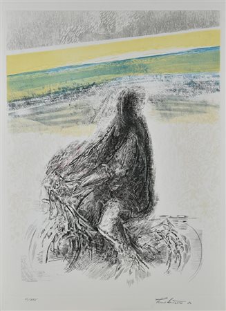 Tano Santoro SENZA TITOLO, 1980 acquaforte-acquatinta, cm 63,5x46,5, su...
