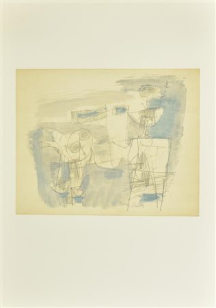 D'apres Corneille IL RITORNO DEL MARINAIO litografia su carta, cm 52x37 firma...