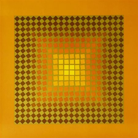 Da Vasarely Victor SENZA TITOLO heliogravure su cartoncino, cm 27x27