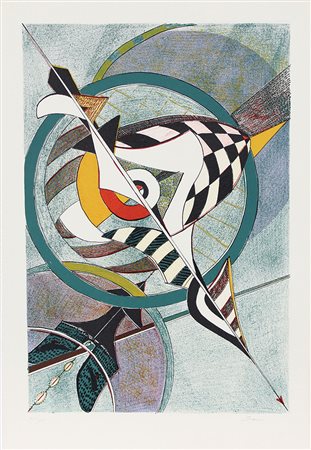 Boni Paolo Composizione litografia su carta, cm. 66,5x45, es. XXV/XXV firmata...