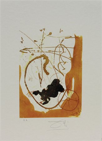 Dalì Salvador Senza titolo litografia su carta, cm. 45x32, es. E.A. firmata...