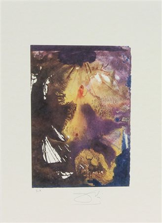 Dalì Salvador Senza titolo litografia su carta, cm. 45x32, es. E.A. firmata...