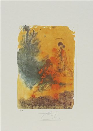 Dalì Salvador Senza titolo litografia su carta, cm. 45x32, es. E.A. firmata...