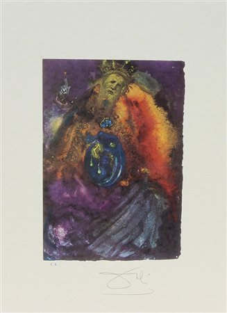 Dalì Salvador Senza titolo litografia su carta, cm. 45x32, es. E.A. firmata...