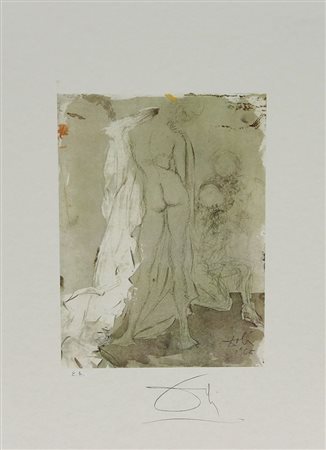 Dalì Salvador Senza titolo litografia su carta, cm. 45x32, es. E.A. firmata...
