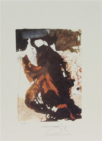 Dalì Salvador Senza titolo litografia su carta, cm. 45x32, es. E.A. firmata...