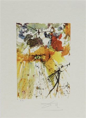 Dalì Salvador Senza titolo litografia su carta, cm. 45x32, es. E.A. firmata...