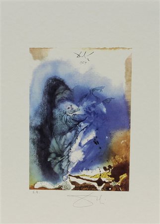 Dalì Salvador Senza titolo litografia su carta, cm. 45x32, es. E.A. firmata...