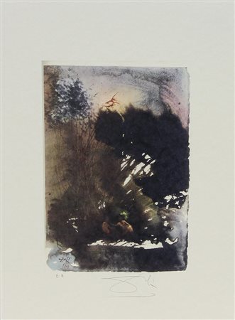 Dalì Salvador Senza titolo litografia su carta, cm. 45x32, es. E.A. firmata...