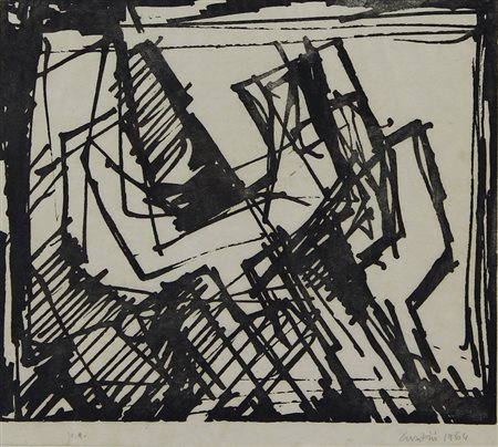 Nativi Gualtiero Senza titolo, 1964 litografia su carta, cm. 27x30,5, es....