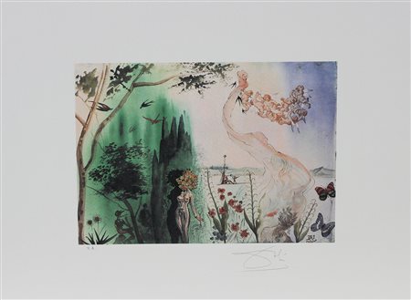 Dalì Salvador Senza titolo litografia su carta, cm. 50x68, es. E.A. firmata...