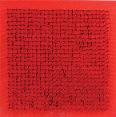 Aubertin Bernard Tableau clous, 1969 acrilico e chiodi su tavola, cm. 30x30...