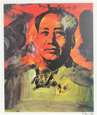Warhol Andy (D'Aprés) Mao Tse Tung riproduzione su lastra in alluminio, cm....
