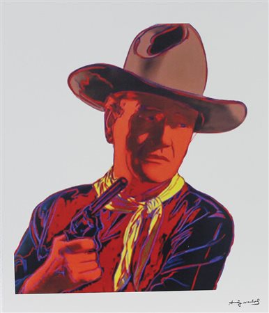 Warhol Andy (D'Aprés) John Wayne riproduzione su lastra in alluminio, cm....