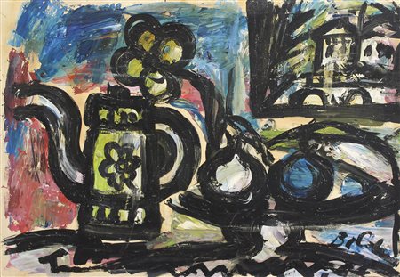 Boldrini Gustavo Senza titolo olio su carta applicato su tela, cm. 70x100...