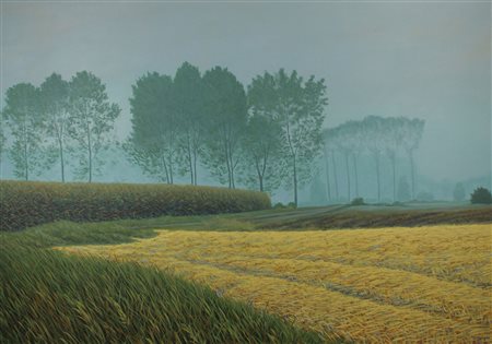 Corrieri Mario Dopo il Raccolto, 1990 acrilico su tela, cm. 150x200 firmato e...