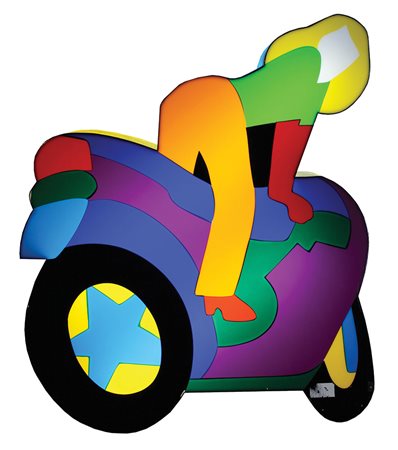 Lodola Marco Moto, 2007 perspex e neon, scatola luminosa, cm. 59x52x12...